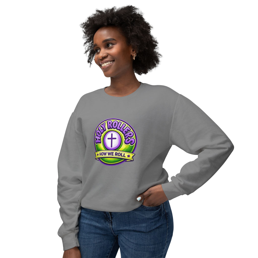 Holy Rollers Christian apparel thumbnail: Holy Rollers Cross logo sweatshirt | Faith Over Fear graphic sweatshirt