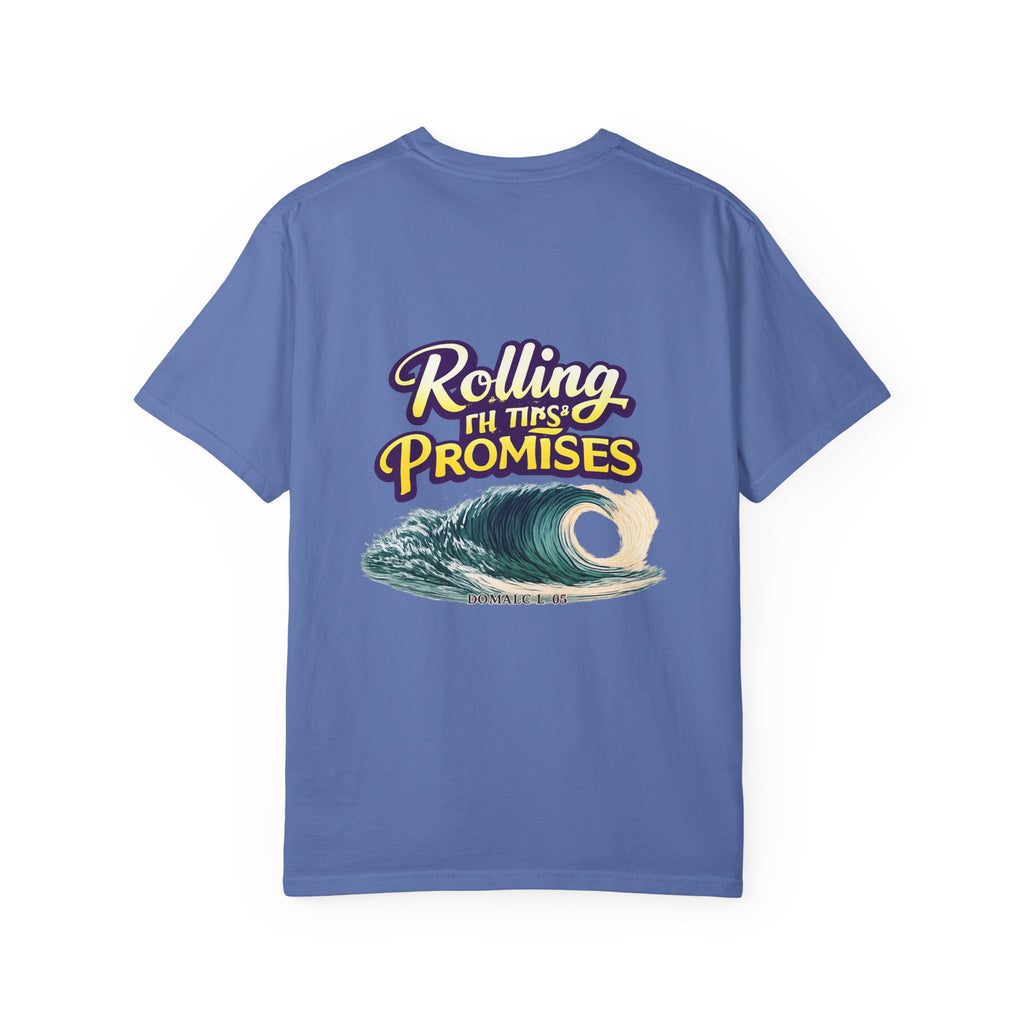 Holy Rollers Christian apparel thumbnail: Rolling in His Promises Holy Rollers T-shirt | Joyful Faith Christian Message
