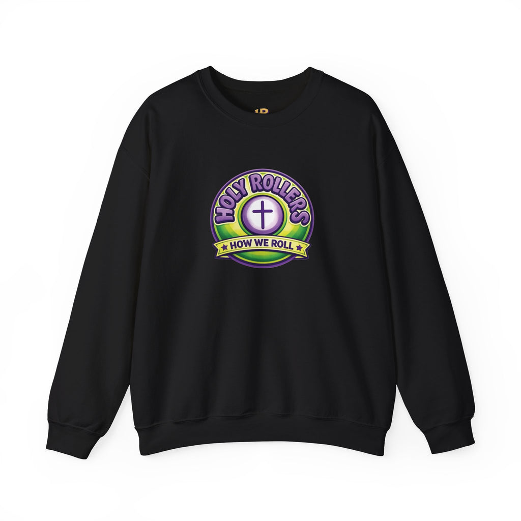 Holy Rollers Christian apparel thumbnail: Holy Rollers How We Roll sweatshirt | Christian faith crewneck