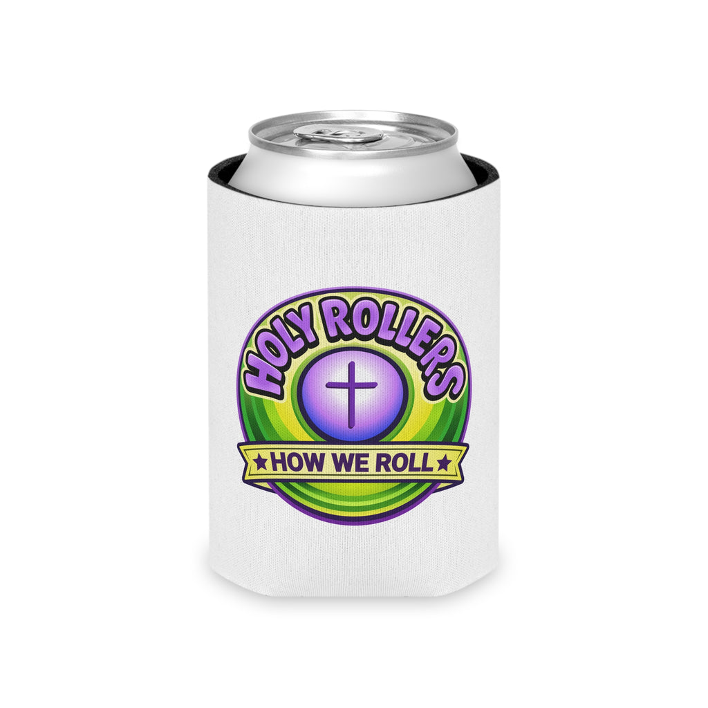 Holy Rollers Christian apparel thumbnail: Christian Can Cooler — “Holy Rollers” & “Walk by Faith” Can Koozie