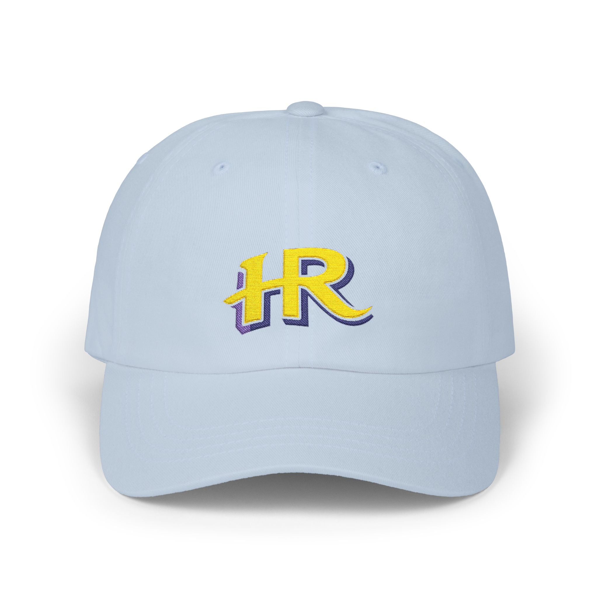 Holy Rollers Christian apparel: HR Script Logo Dad Cap | Embroidered Baseball Hat, White Adjustable