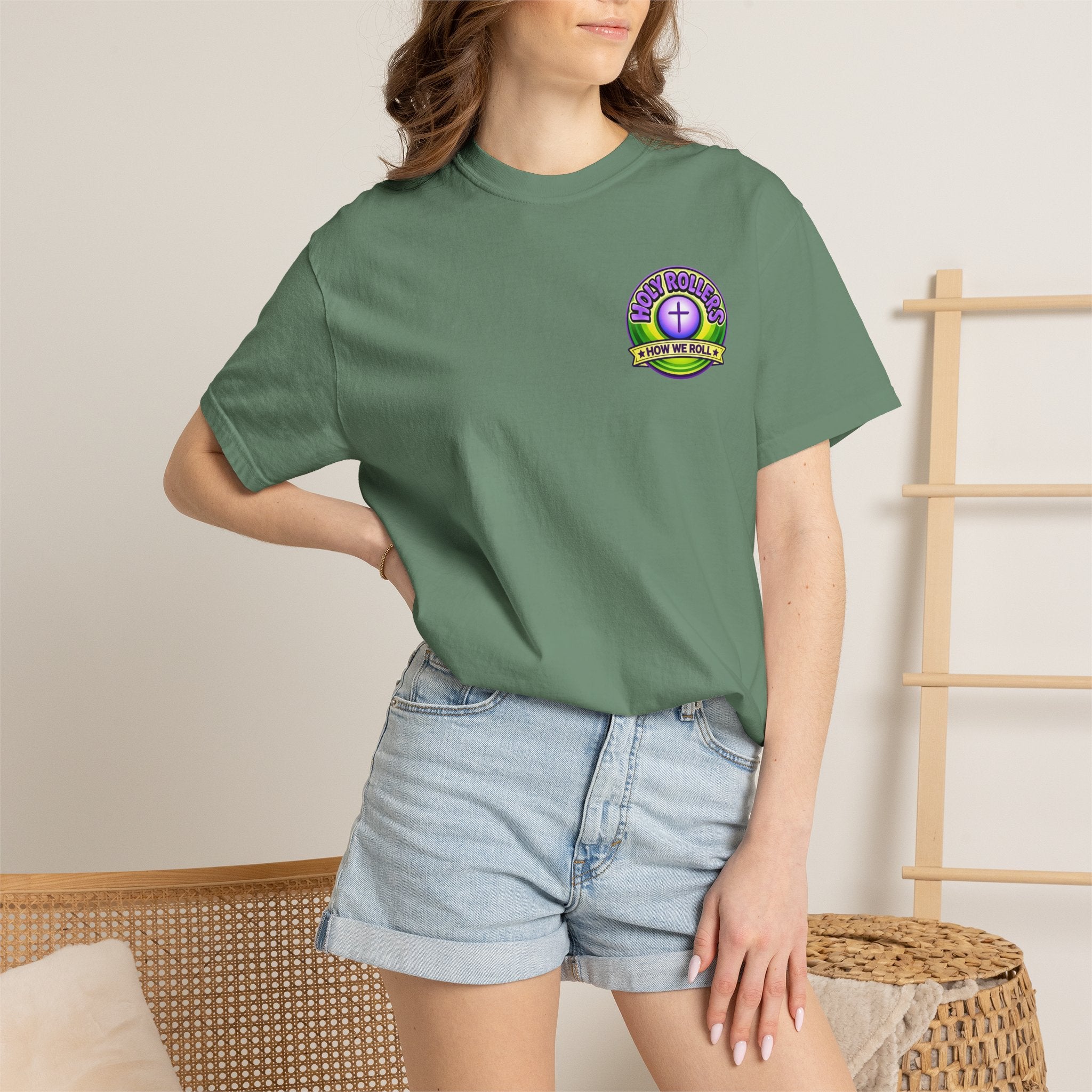 Holy Rollers Christian apparel: Rolling in His Promises Holy Rollers T-shirt | Joyful Faith Christian Message