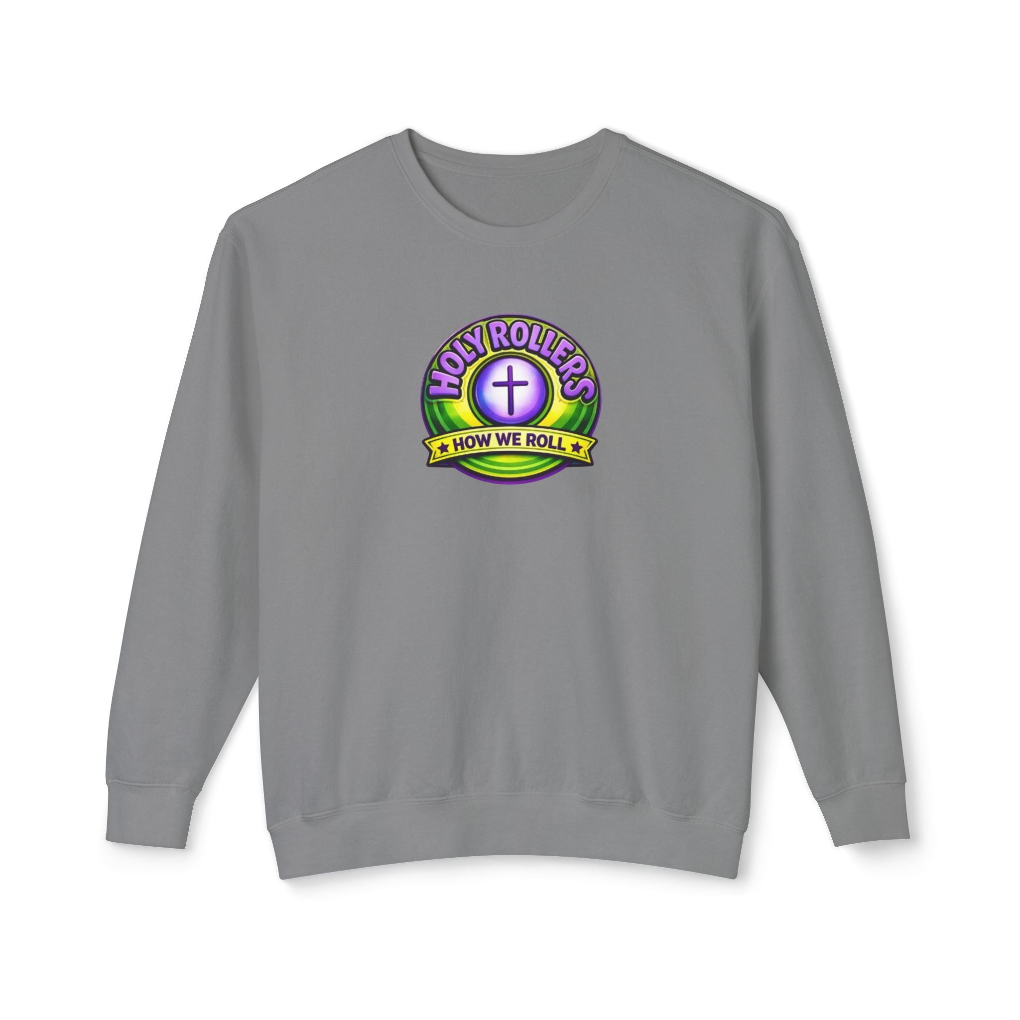 Holy Rollers Christian apparel: Holy Rollers Cross logo sweatshirt | Faith Over Fear graphic sweatshirt