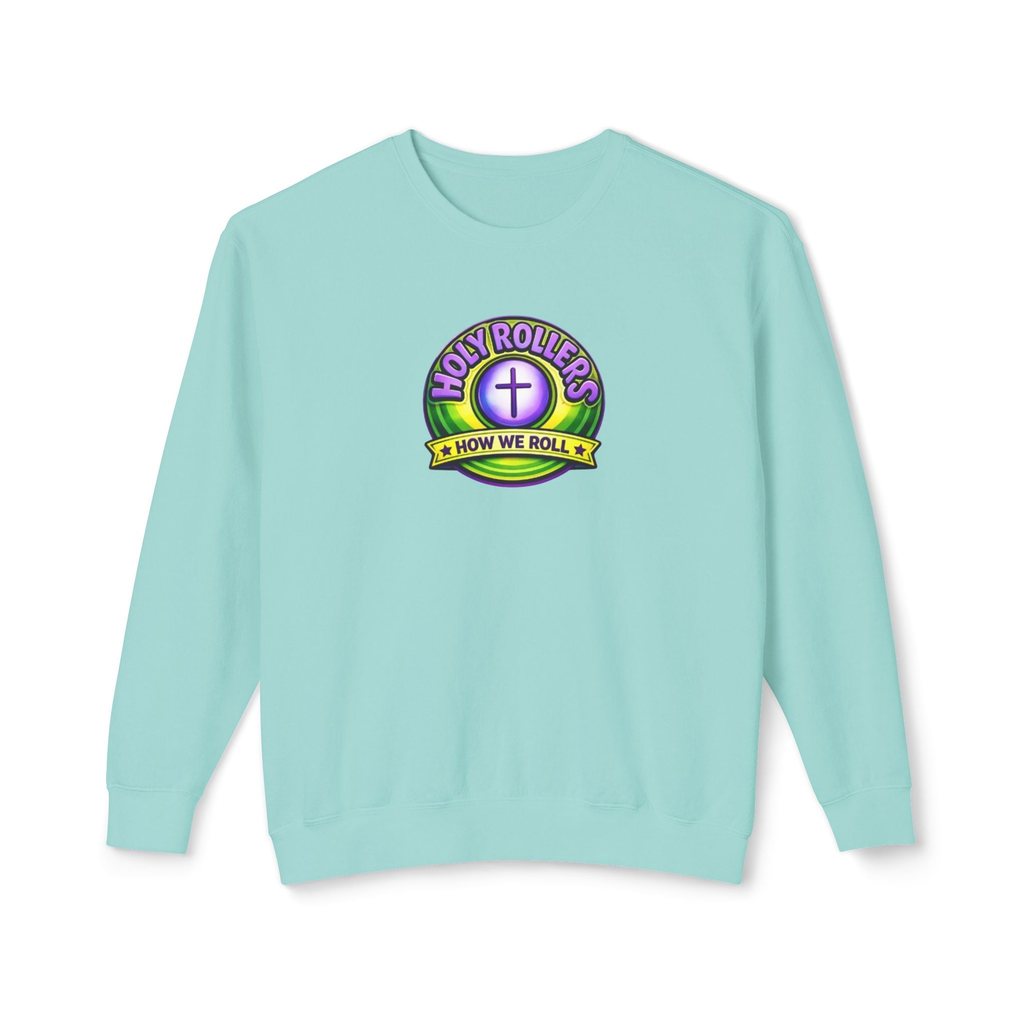 Holy Rollers Christian apparel: Holy Rollers Cross logo sweatshirt | Faith Over Fear graphic sweatshirt
