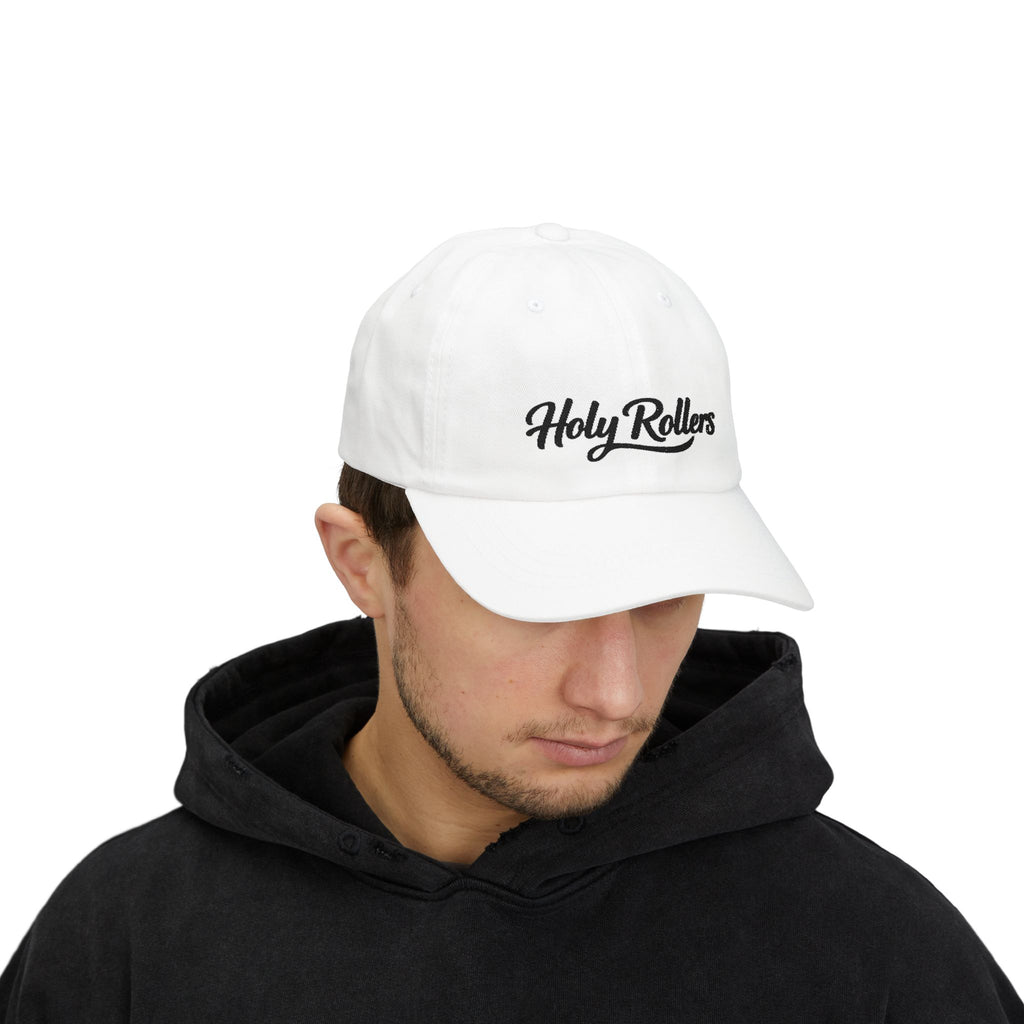 Holy Rollers Christian apparel thumbnail: Embroidered Holy Rollers Dad Cap — Adjustable Baseball Hat