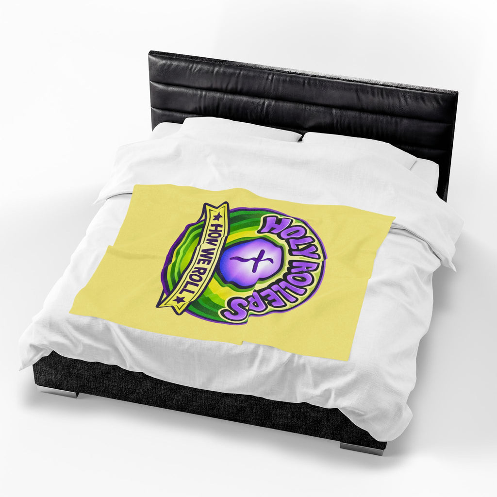 Holy Rollers Christian apparel thumbnail: Velveteen Plush Blanket — “Holy Rollers: How We Roll” Christian Charity Throw