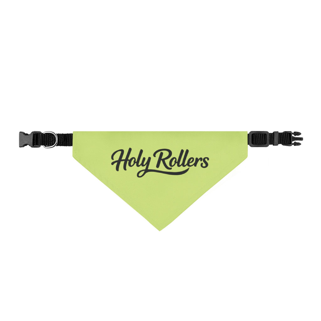 Holy Rollers Christian apparel thumbnail: Clip-on Pet Bandana — "Holy Rollers" Neon Dog & Cat Neck Scarf