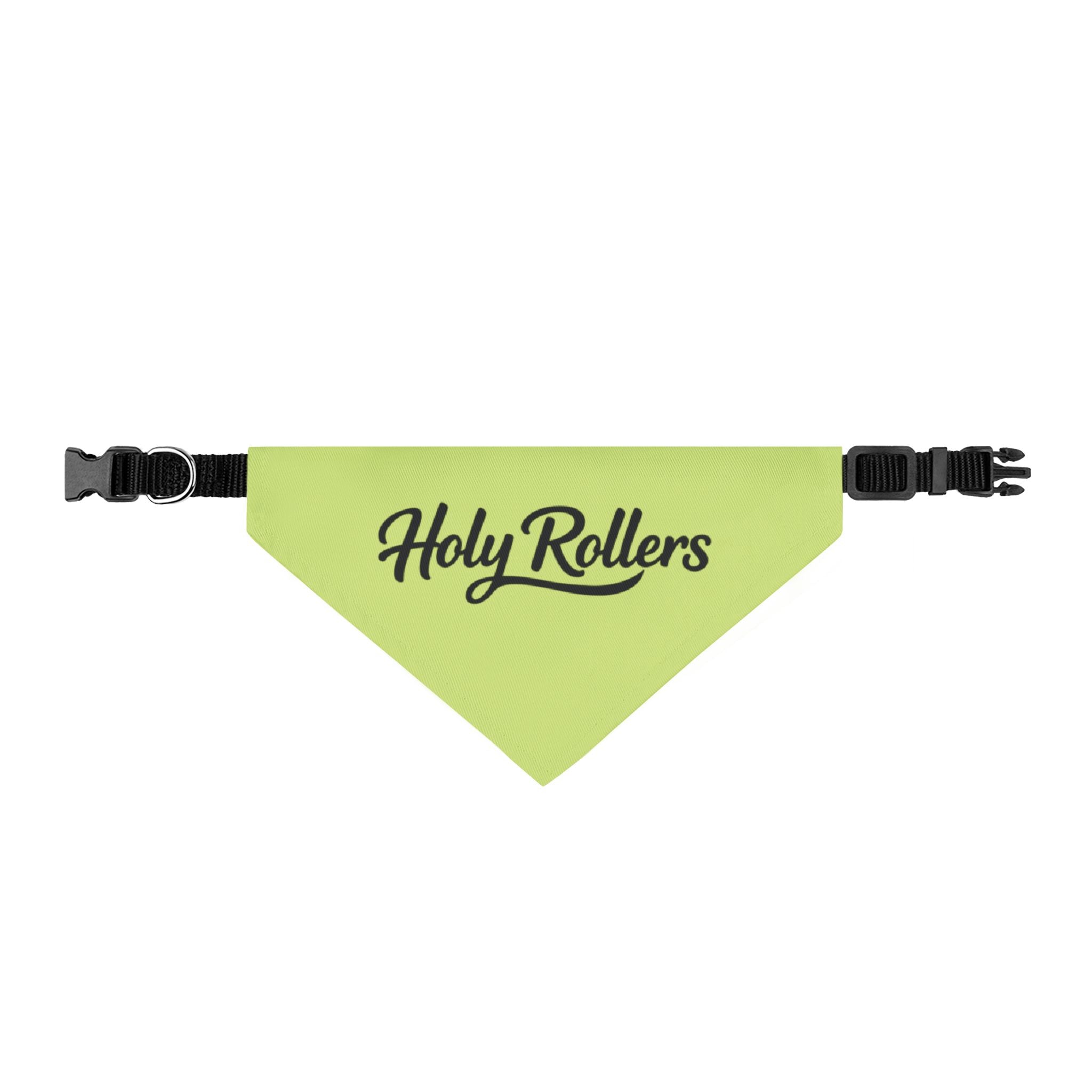 Holy Rollers Christian apparel: Clip-on Pet Bandana — "Holy Rollers" Neon Dog & Cat Neck Scarf