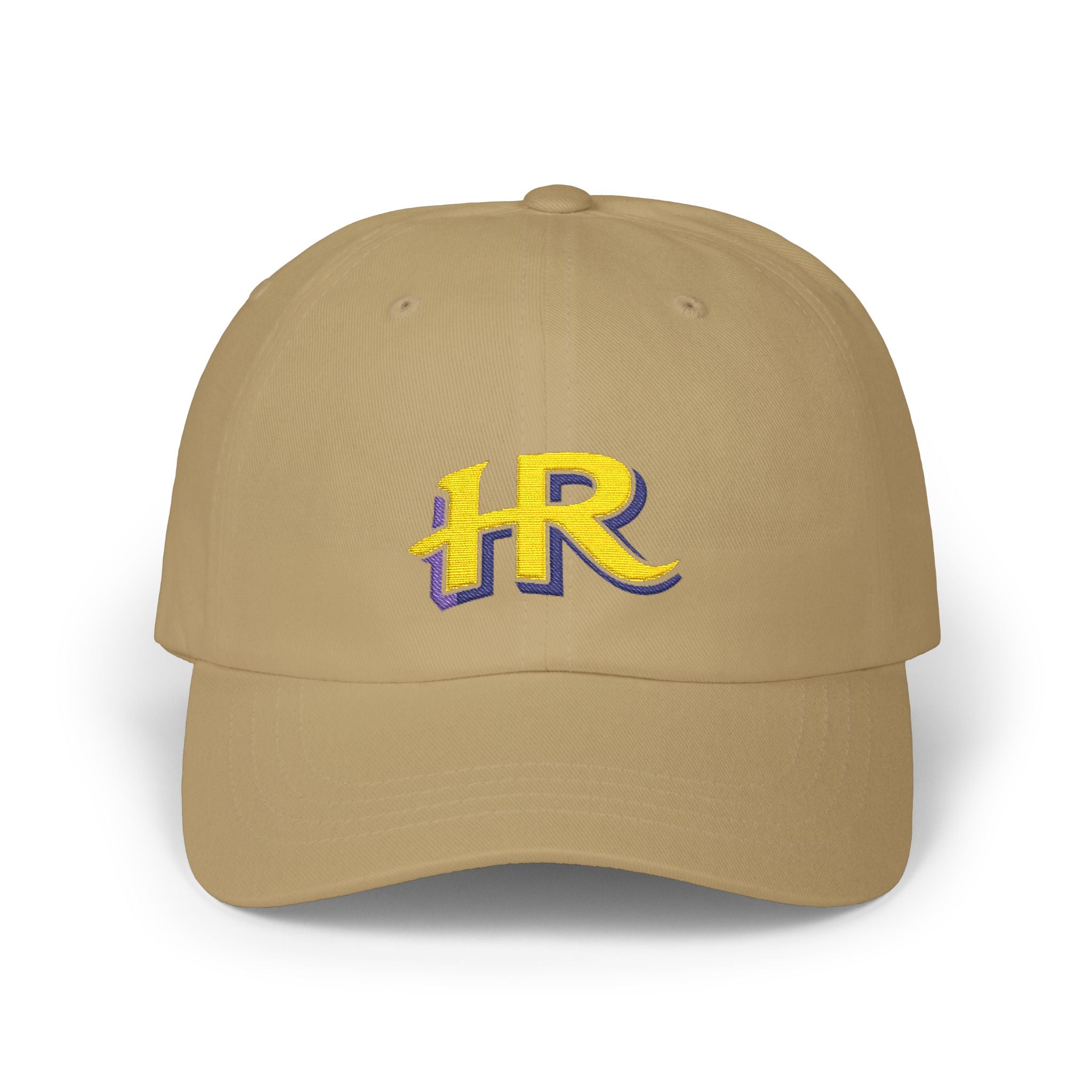 Holy Rollers Christian apparel: HR Script Logo Dad Cap | Embroidered Baseball Hat, White Adjustable
