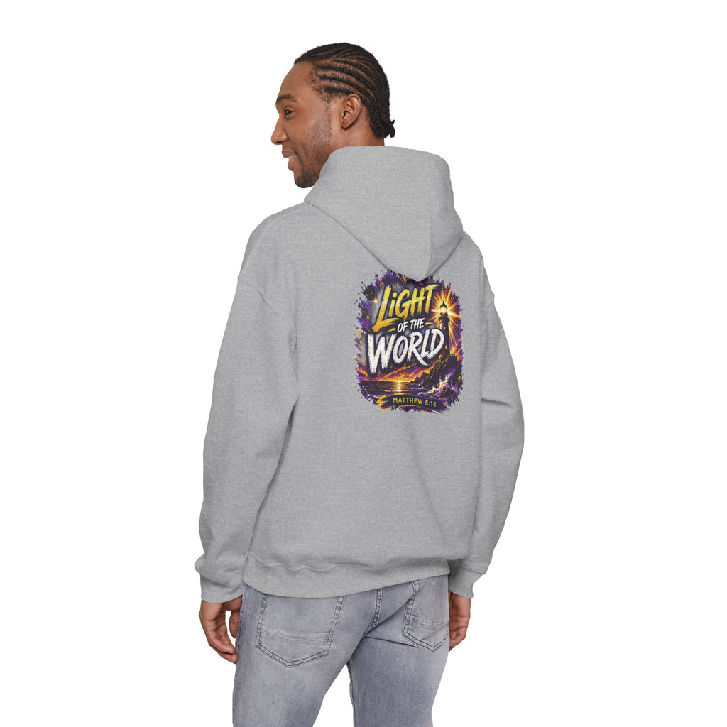 Holy Rollers Christian apparel thumbnail: Holy Rollers "Light of the World" Hoodie — Christian Faith Graphic Pullover