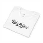 Holy Rollers word-logo t-shirt | Holy Rollers How We Roll V-neck