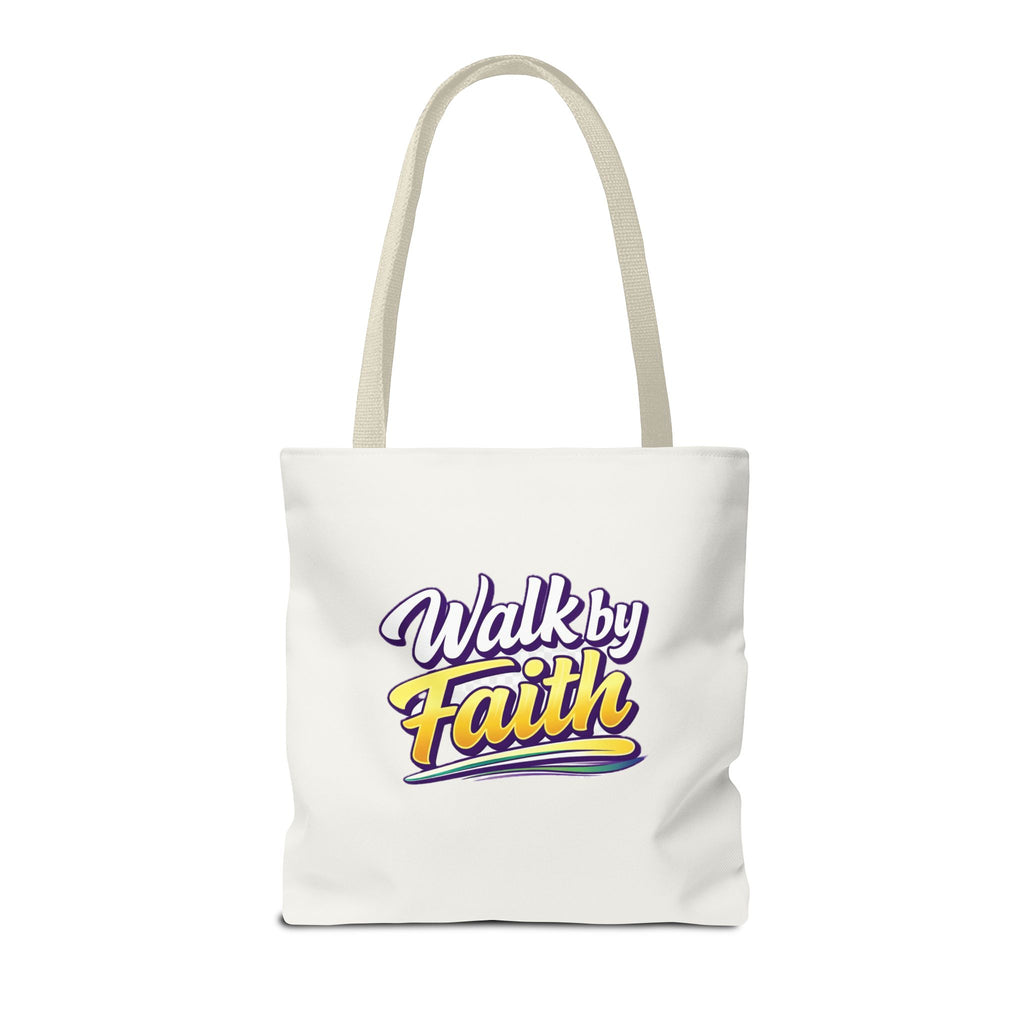 Holy Rollers Christian apparel thumbnail: Christian Tote Bag — "Walk by Faith" / "Holy Rollers" Inspirational Canvas Tote