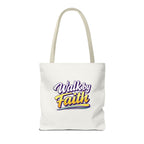 Christian Tote Bag — "Walk by Faith" / "Holy Rollers" Inspirational Canvas Tote