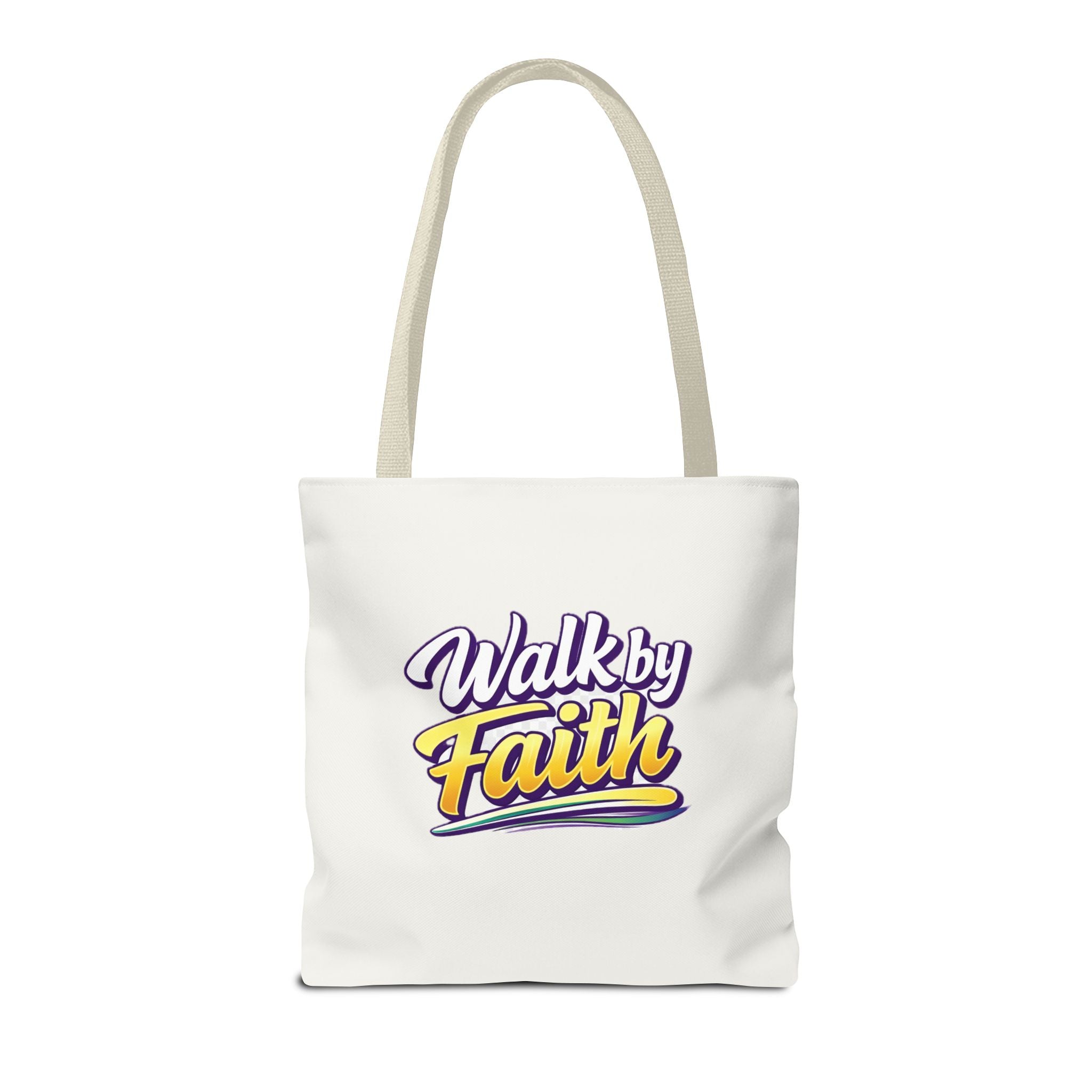 Holy Rollers Christian apparel: Christian Tote Bag — "Walk by Faith" / "Holy Rollers" Inspirational Canvas Tote