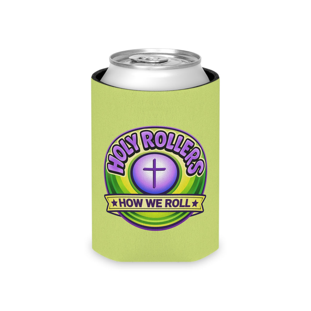 Holy Rollers Christian apparel thumbnail: Christian Can Cooler — “Holy Rollers” & “Rolling in His Promises” Can Koozie