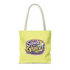 Christian Tote Bag — "Saved By Grace" / "Holy Rollers" Inspirational All-Over Print