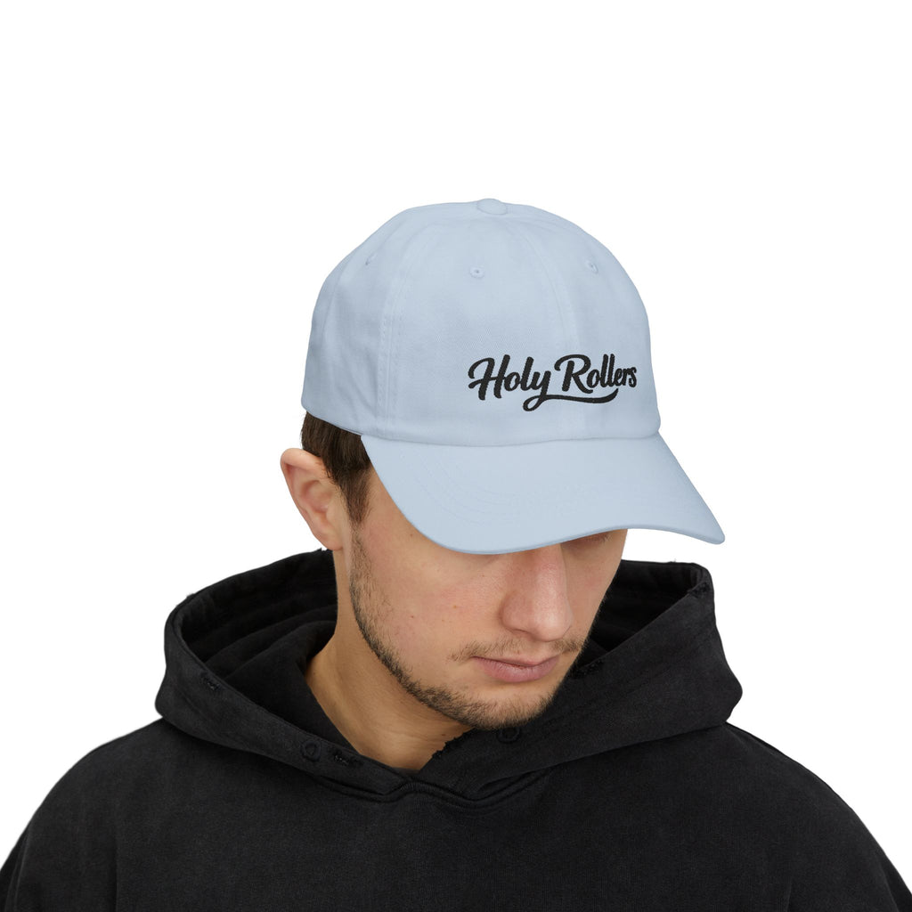 Holy Rollers Christian apparel thumbnail: Embroidered Holy Rollers Dad Cap — Adjustable Baseball Hat