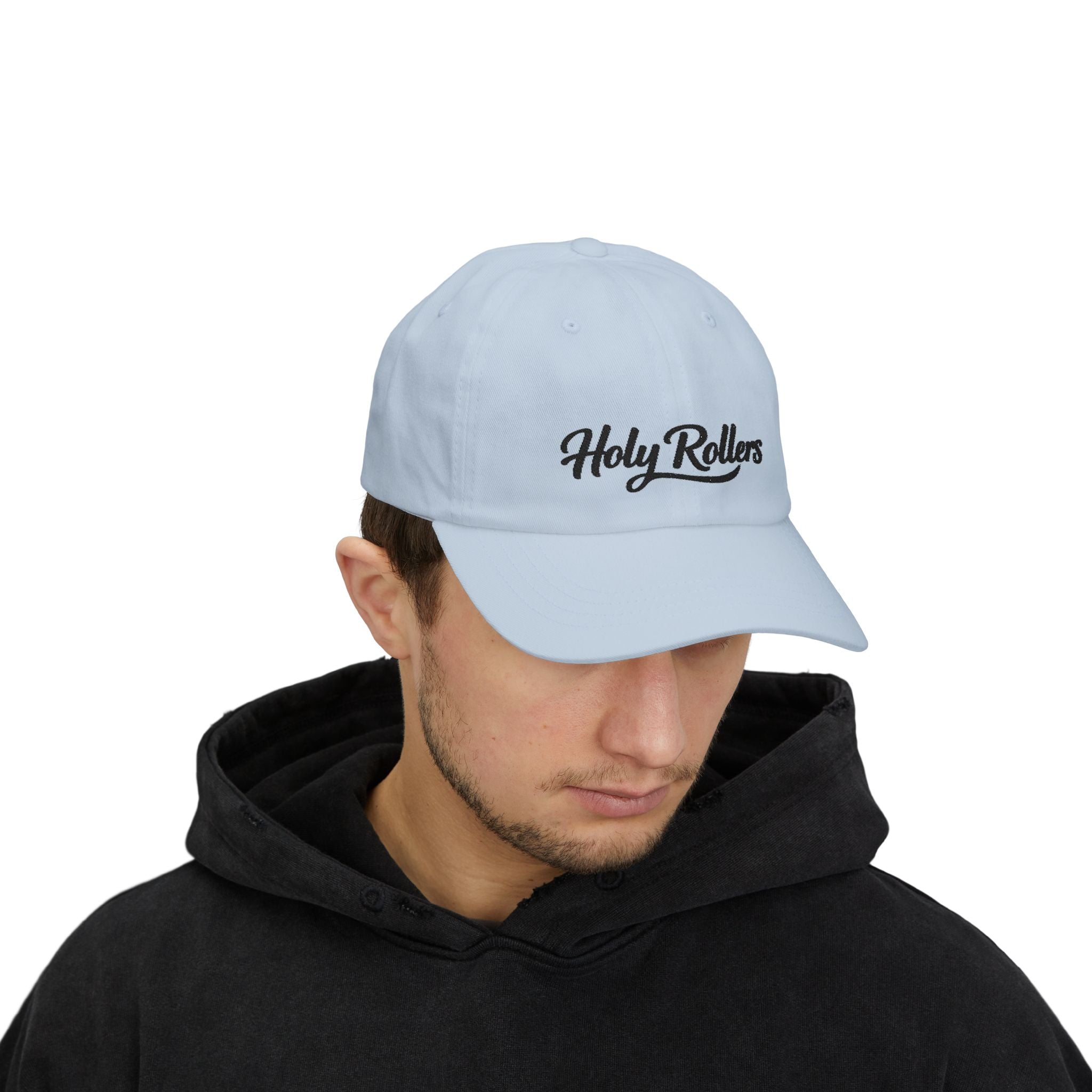 Holy Rollers Christian apparel: Embroidered Holy Rollers Dad Cap — Adjustable Baseball Hat