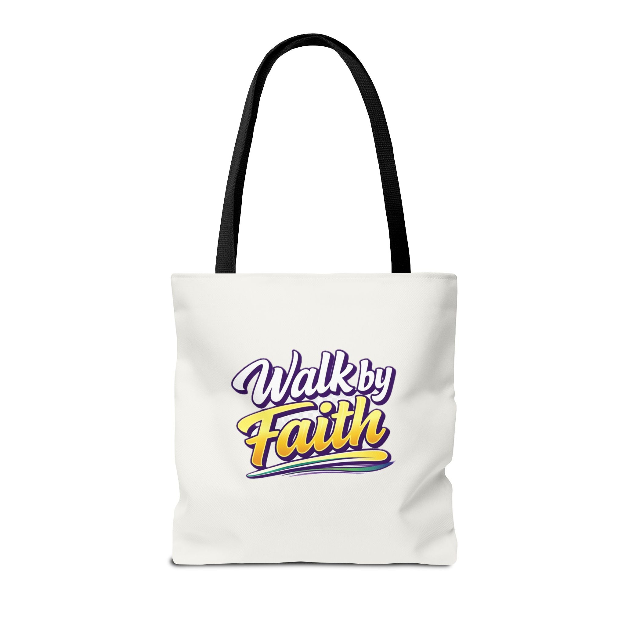 Holy Rollers Christian apparel: Christian Tote Bag — "Walk by Faith" / "Holy Rollers" Inspirational Canvas Tote