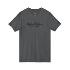 Holy Rollers word-logo t-shirt | Holy Rollers How We Roll V-neck