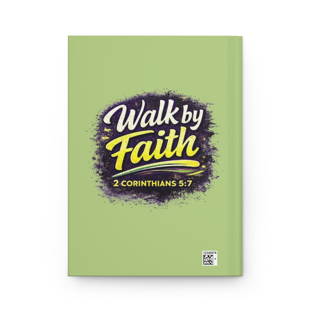 Holy Rollers Christian apparel thumbnail: Christian Journal — "Walk By Faith" Hardcover Notebook (Holy Rollers Design)