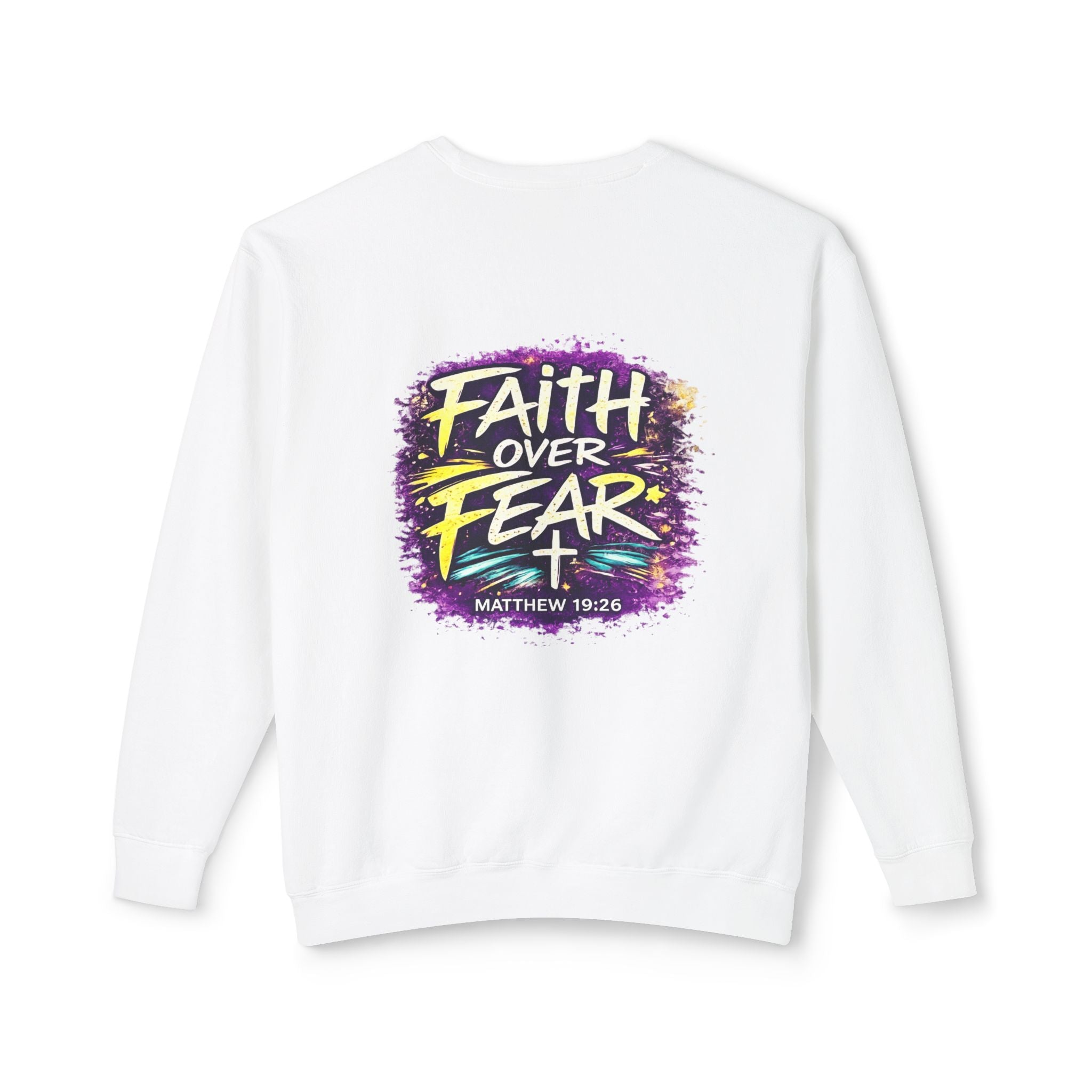 Holy Rollers Christian apparel: Holy Rollers Cross logo sweatshirt | Faith Over Fear graphic sweatshirt