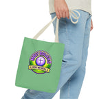 Christian Tote Bag — "Rolling in His Promises" / Holy Rollers Design