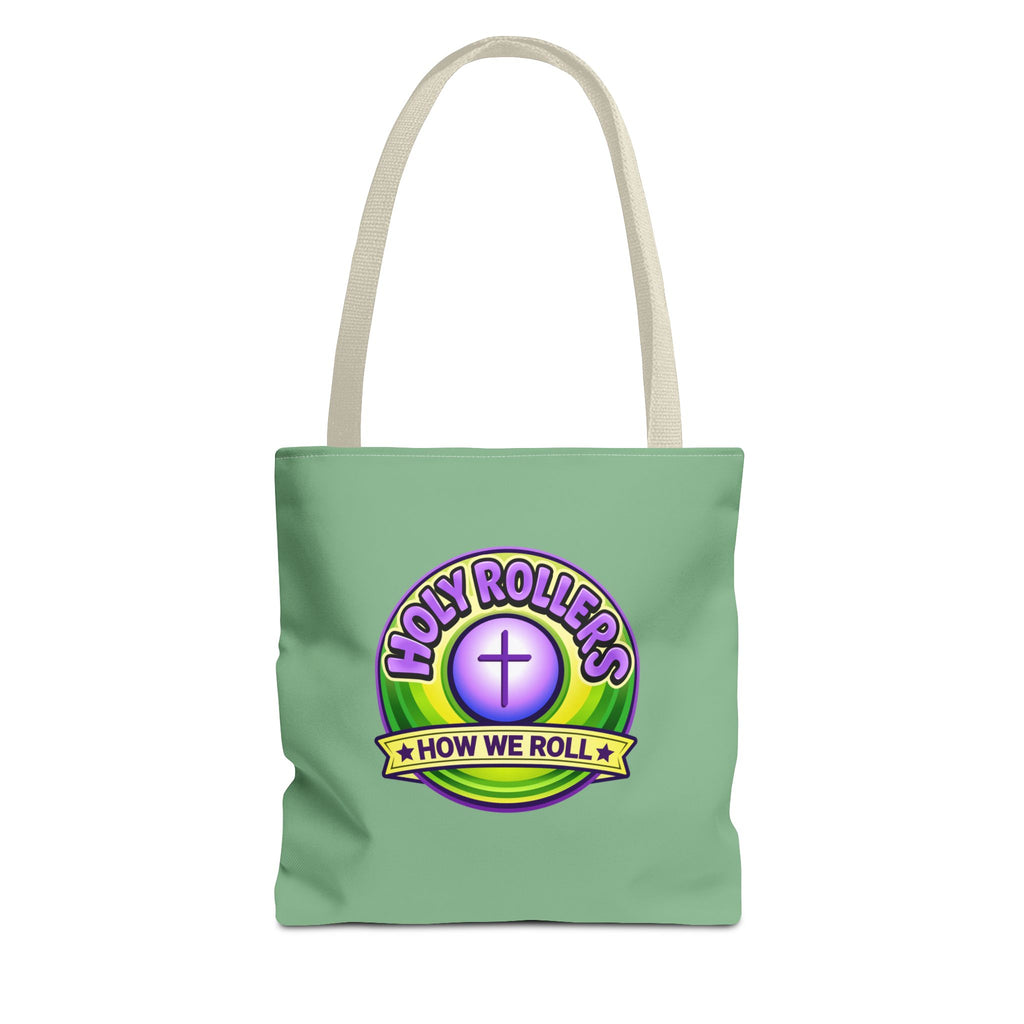 Holy Rollers Christian apparel thumbnail: Christian Tote Bag — "Rolling in His Promises" / Holy Rollers Design