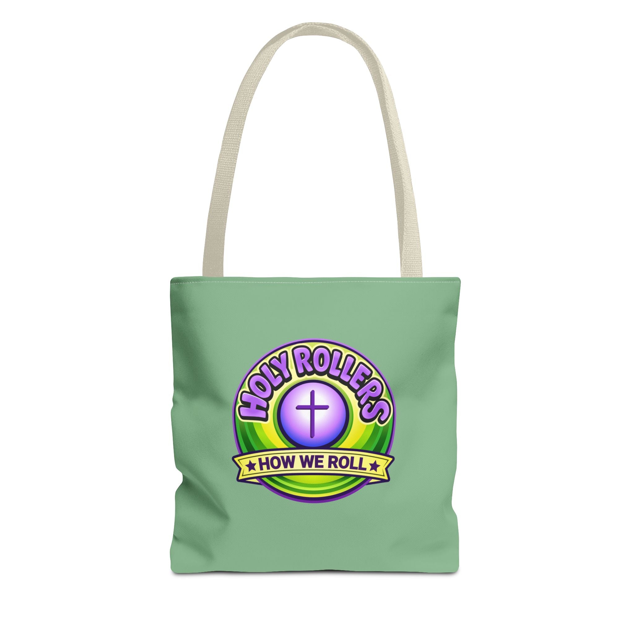 Holy Rollers Christian apparel: Christian Tote Bag — "Rolling in His Promises" / Holy Rollers Design