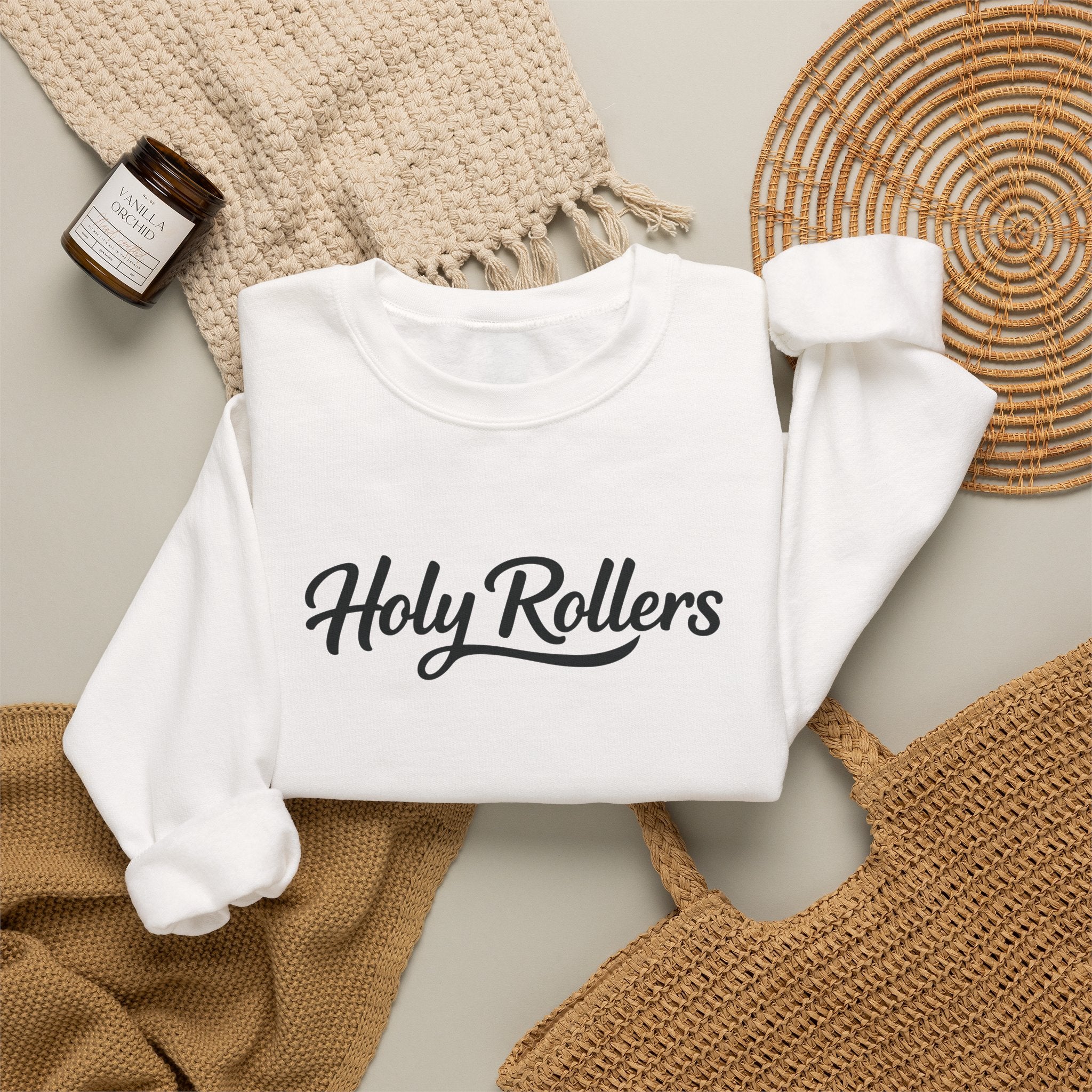 Holy Rollers Christian apparel: Holy Rollers Sweatshirt — "Made for the Tide, Called for the Kingdom" Christian Crewneck