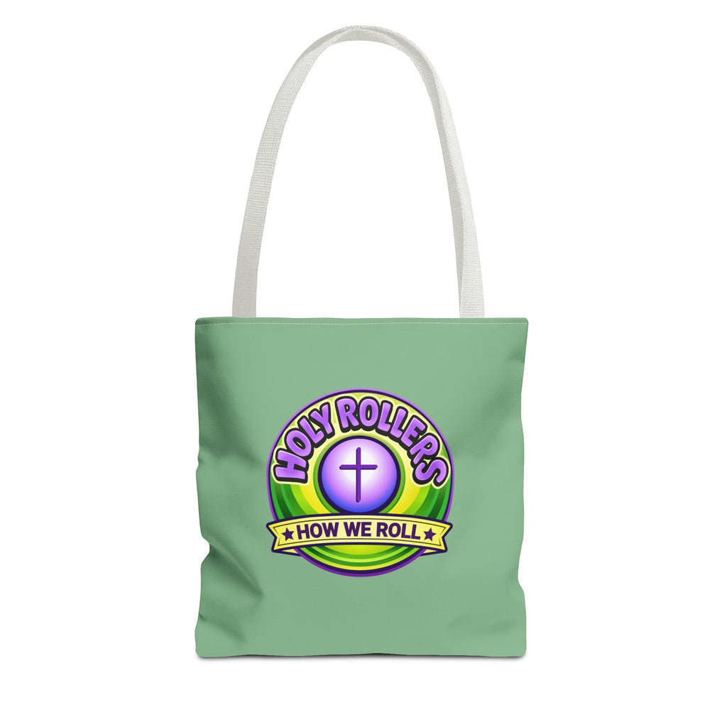 Holy Rollers Christian apparel thumbnail: Christian Tote Bag — "Rolling in His Promises" / Holy Rollers Design