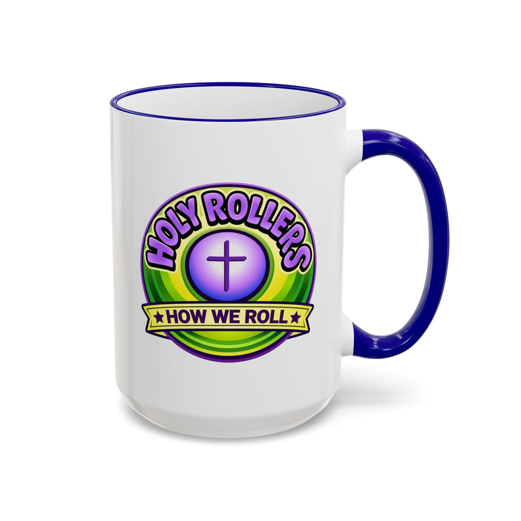 Holy Rollers Christian apparel thumbnail: Copy of Holy Roller Howlbat Logo Mug | Accent Rim & Handle