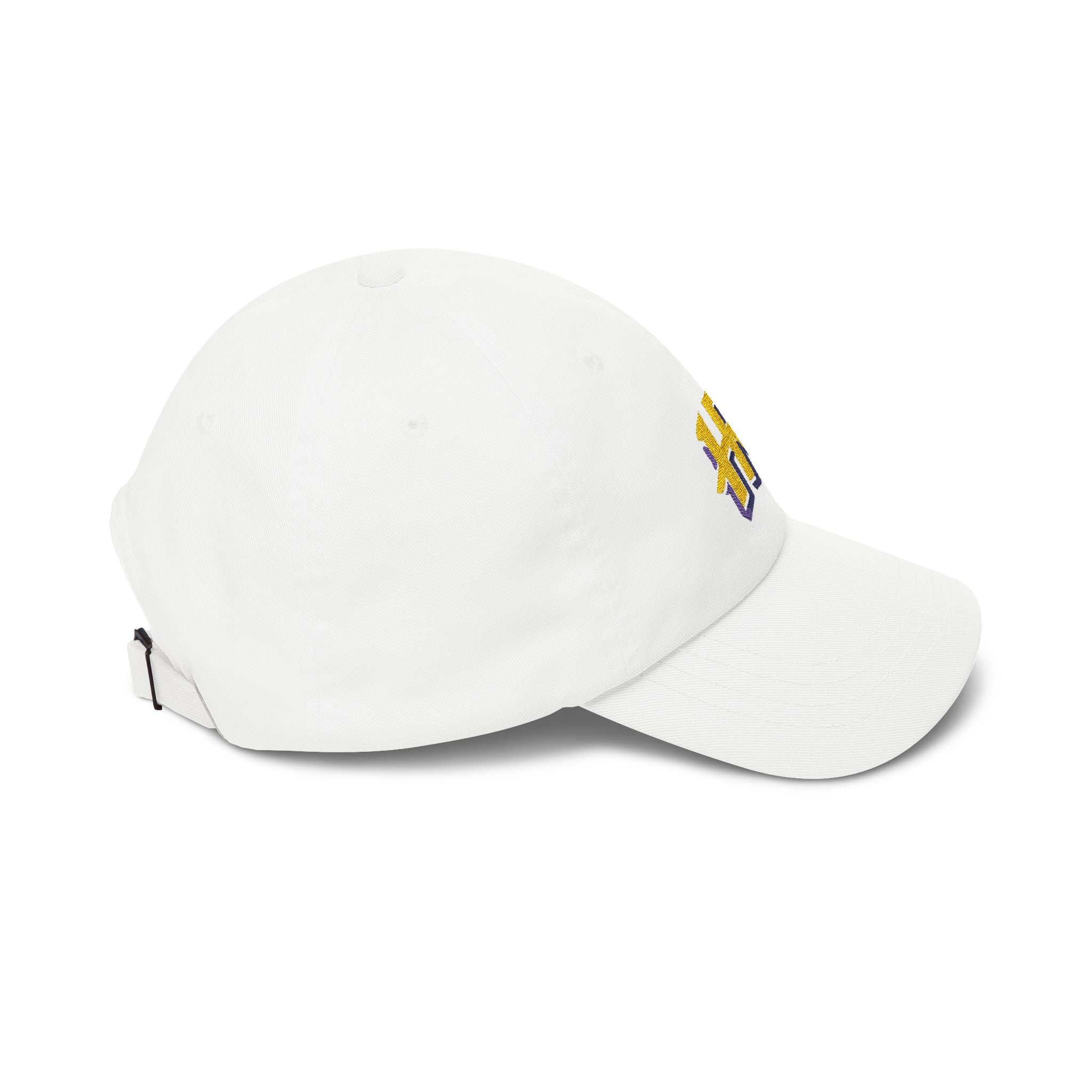 Holy Rollers Christian apparel: HR Script Logo Dad Cap | Embroidered Baseball Hat, White Adjustable