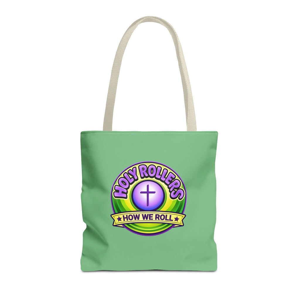 Holy Rollers Christian apparel thumbnail: Christian Tote Bag — "Rolling in His Promises" / Holy Rollers Design