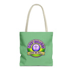 Christian Tote Bag — "Rolling in His Promises" / Holy Rollers Design