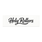 Holy Rollers Script Car Magnet — Black & White Vinyl Auto Sticker