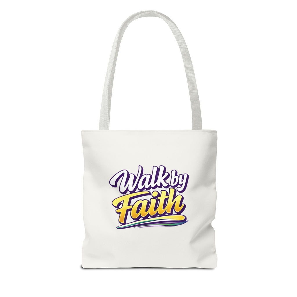 Holy Rollers Christian apparel thumbnail: Christian Tote Bag — "Walk by Faith" / "Holy Rollers" Inspirational Canvas Tote