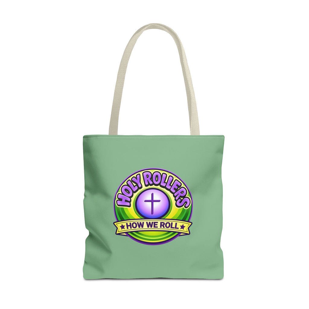 Holy Rollers Christian apparel thumbnail: Christian Tote Bag — "Rolling in His Promises" / Holy Rollers Design