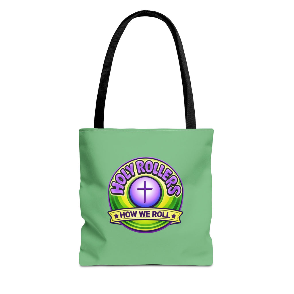 Holy Rollers Christian apparel thumbnail: Christian Tote Bag — "Rolling in His Promises" / Holy Rollers Design