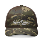 Camouflage Trucker Hat — Embroidered "Holy Rollers" Mesh Cap