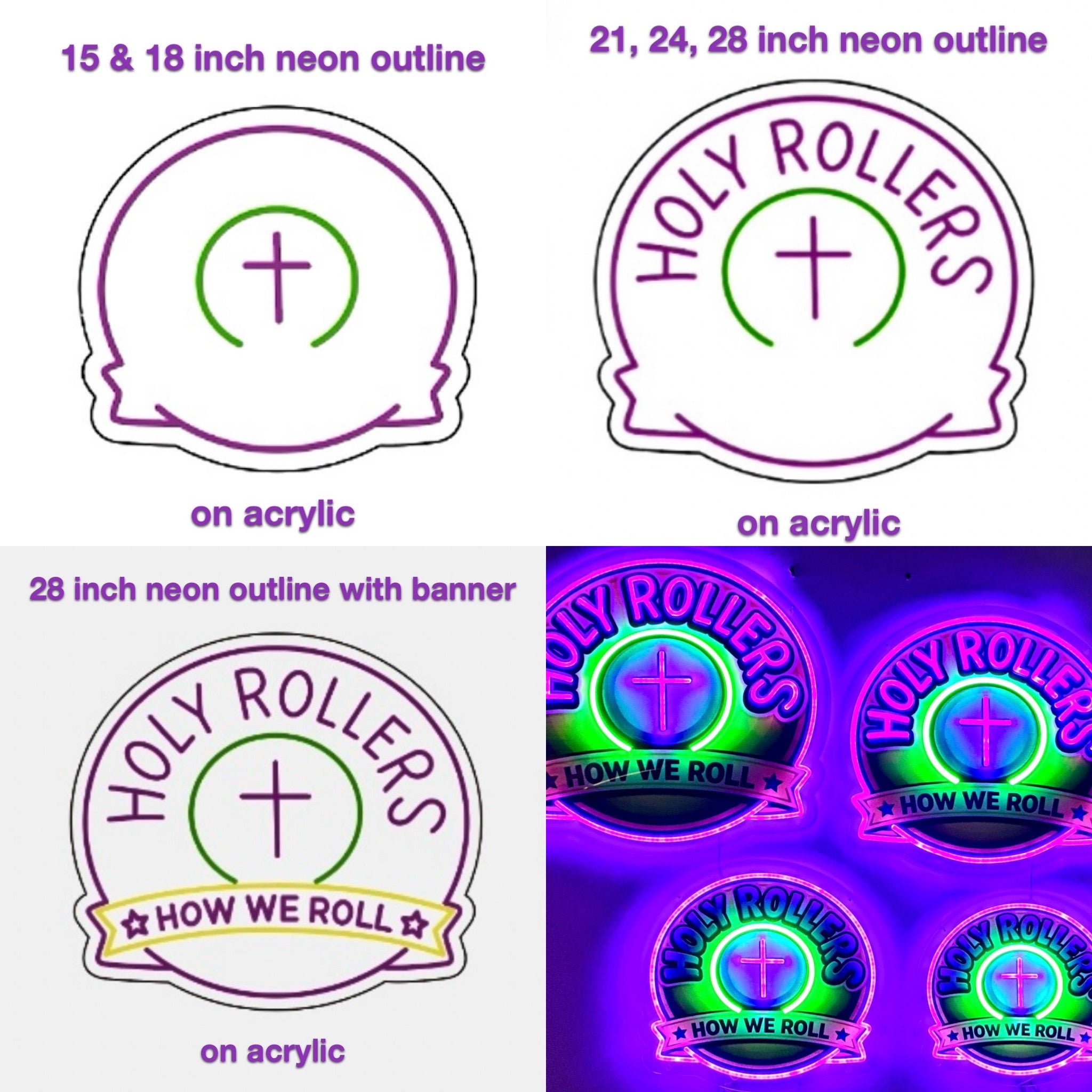 Holy Rollers Christian apparel: Holy Rollers LED Neon Sign